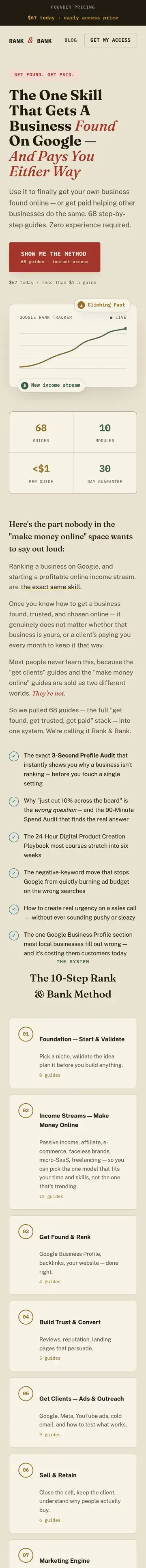 Rank & Bank on a phone